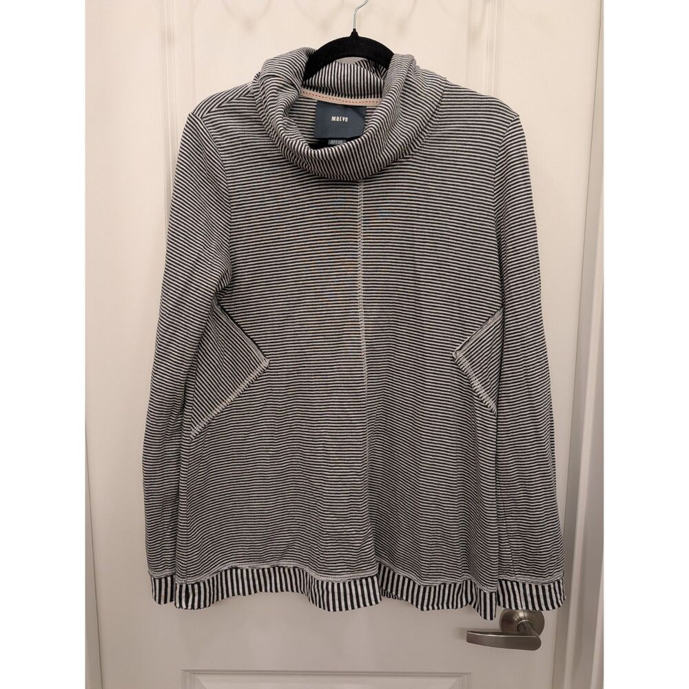 Maeve Anthropologie Striped Cowl Neck Pullover Top Womens Medium Long Sleeve